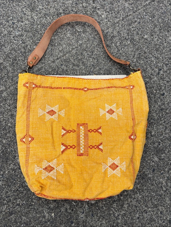 Jenna Bee Handbags - Jenna Bee Hand Crafted  Embroidered Canvas Shoulder Bag